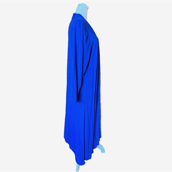 In’Voland Royal Blue Long Duster Cardigan Open Front Lightweight Women’s 2X - Picture 4 of 6